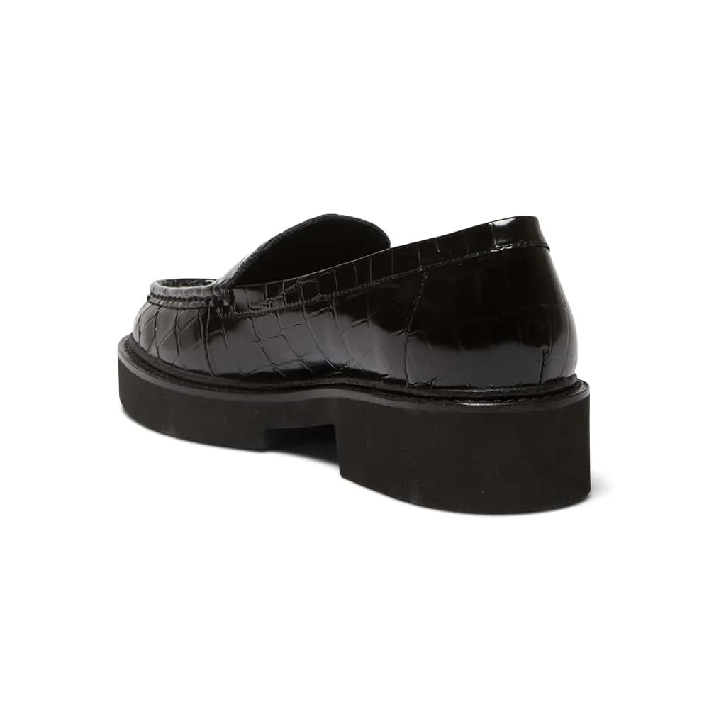 Abbott Loafer in Black Croc