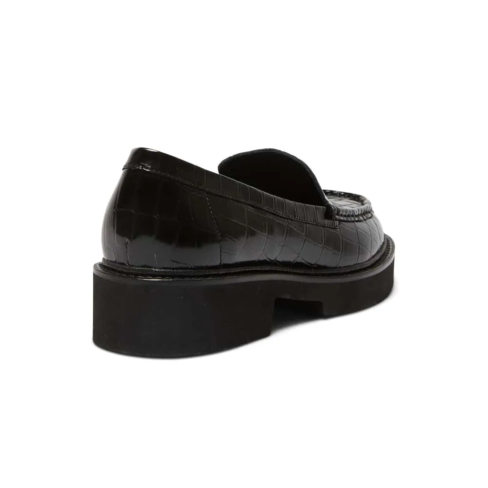 Abbott Loafer in Black Croc