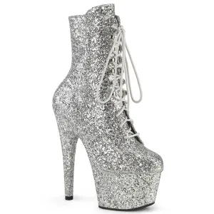 Adore-1020GWR Silver Glitter, 7" Heels