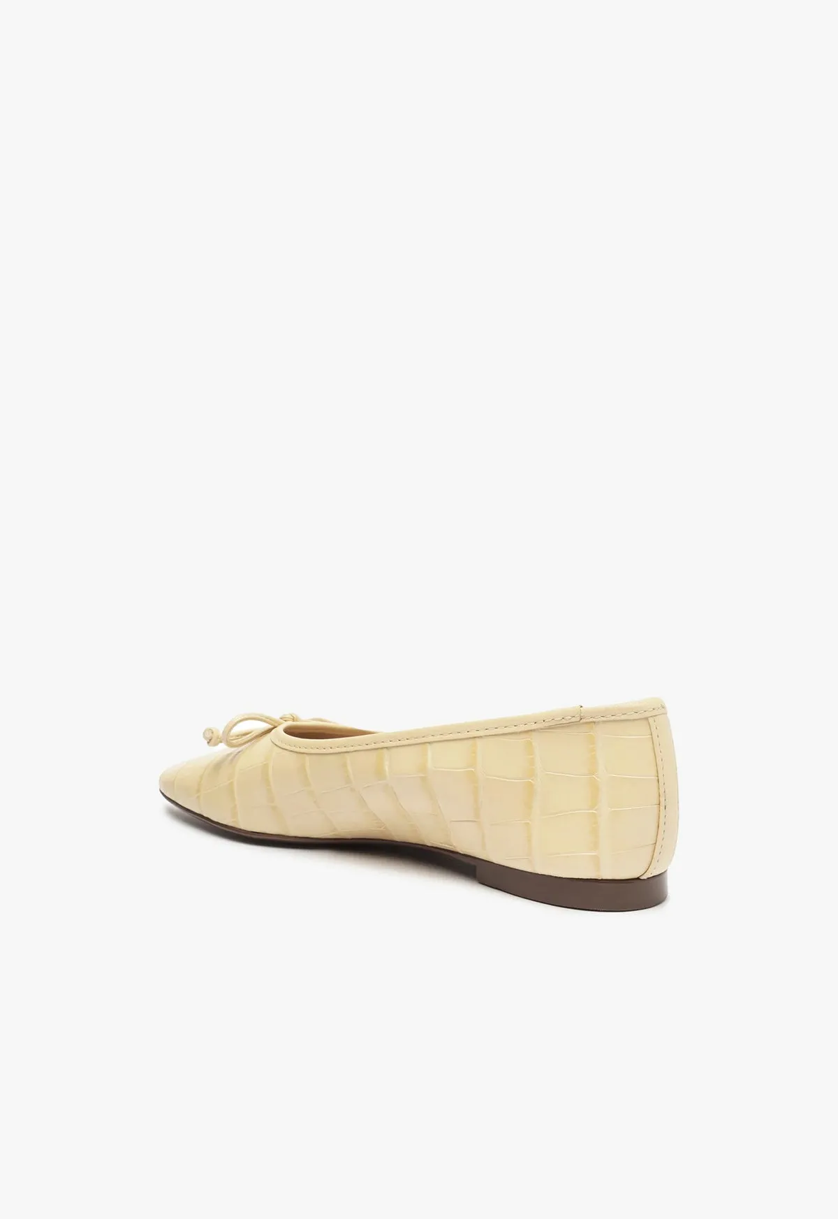 Arissa Crocodile-Embossed Leather Flat