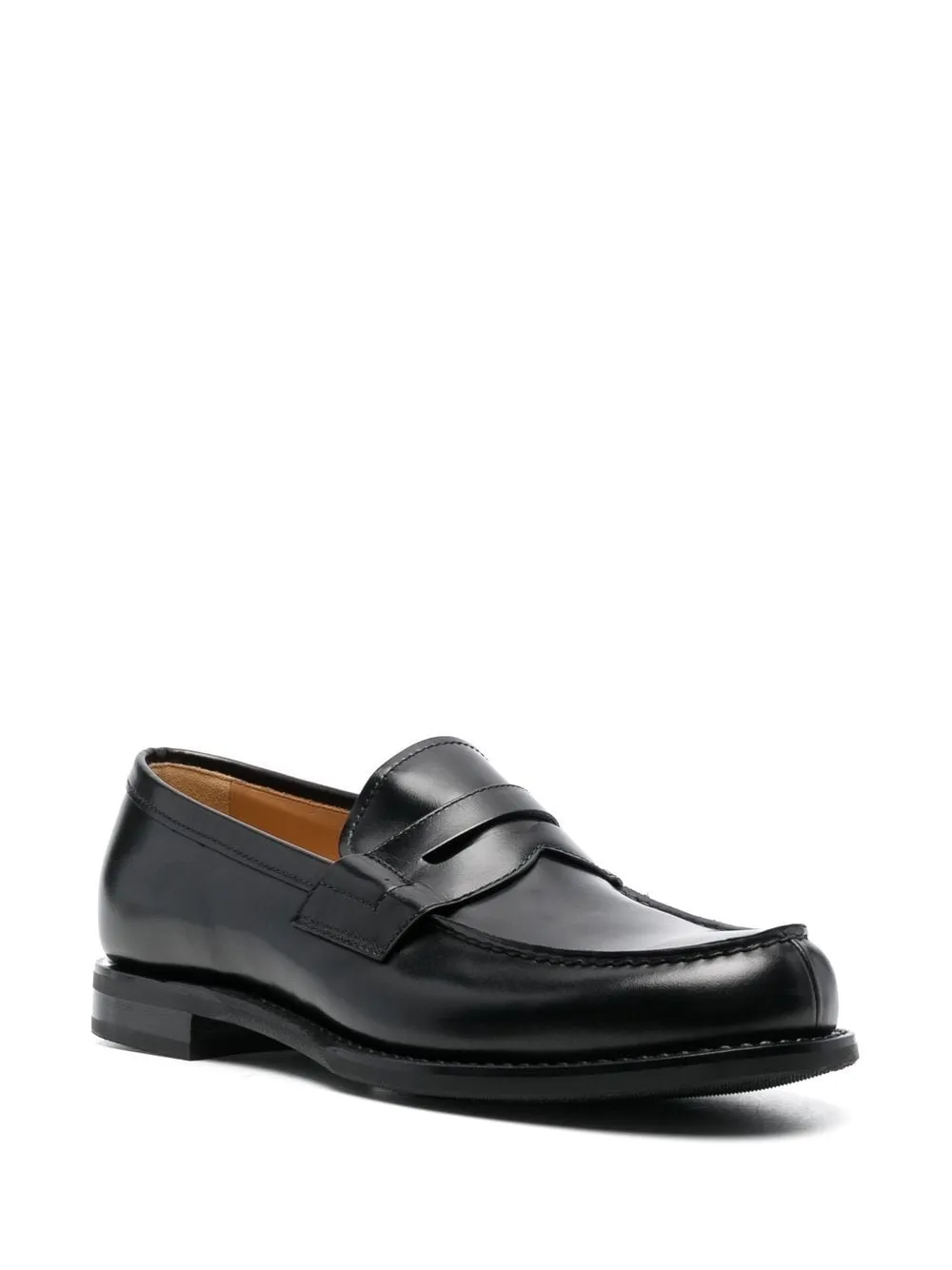 Black Calf Leather Penny Loafers