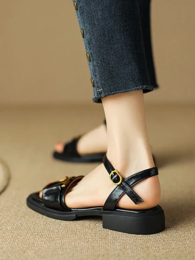 Black flats sandals