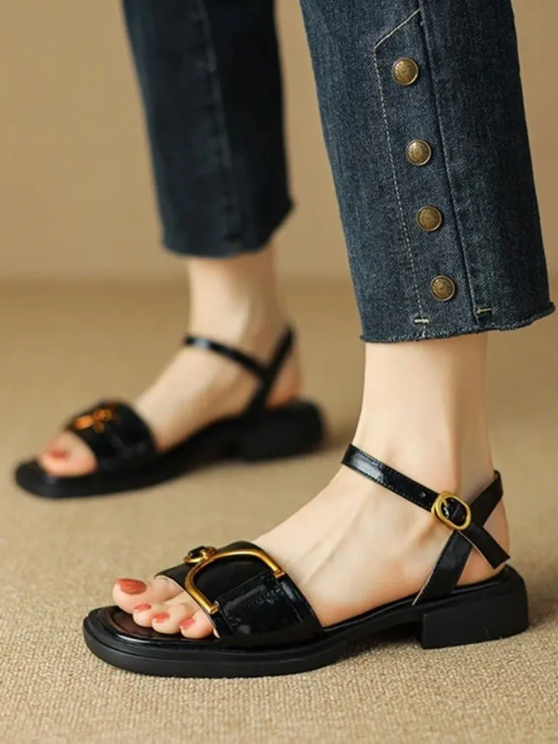 Black flats sandals