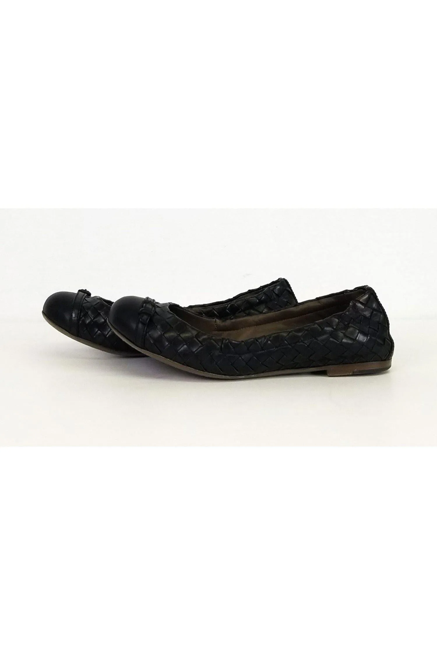 Bottega Veneta - Black Woven Flats Sz 6.5