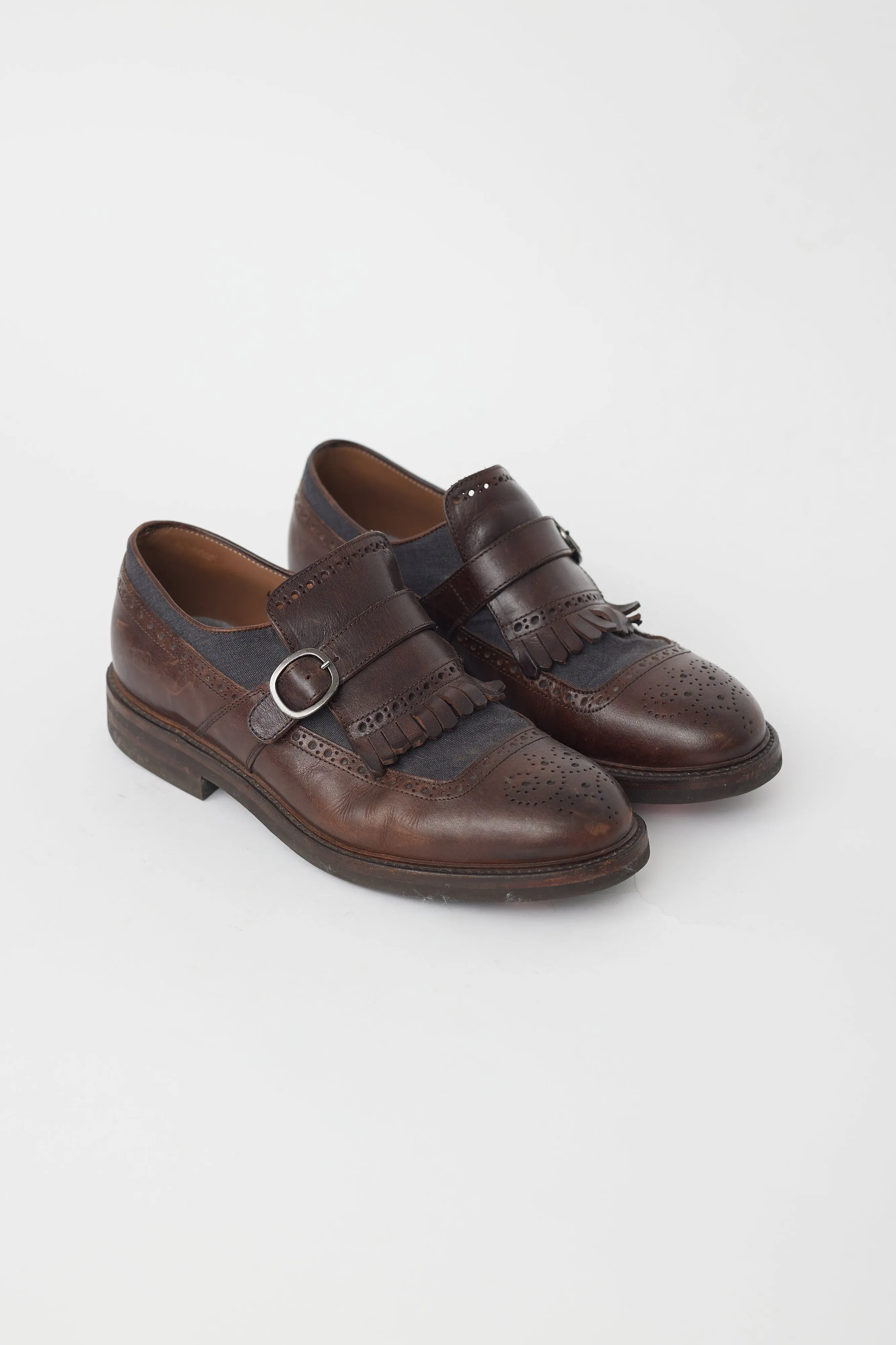 Brown Leather Fringe Oxford