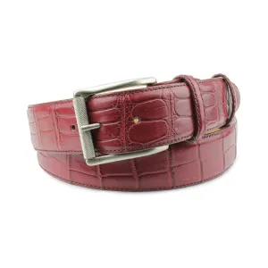 Burgundy Tone Genuine Matte Alligator Belt