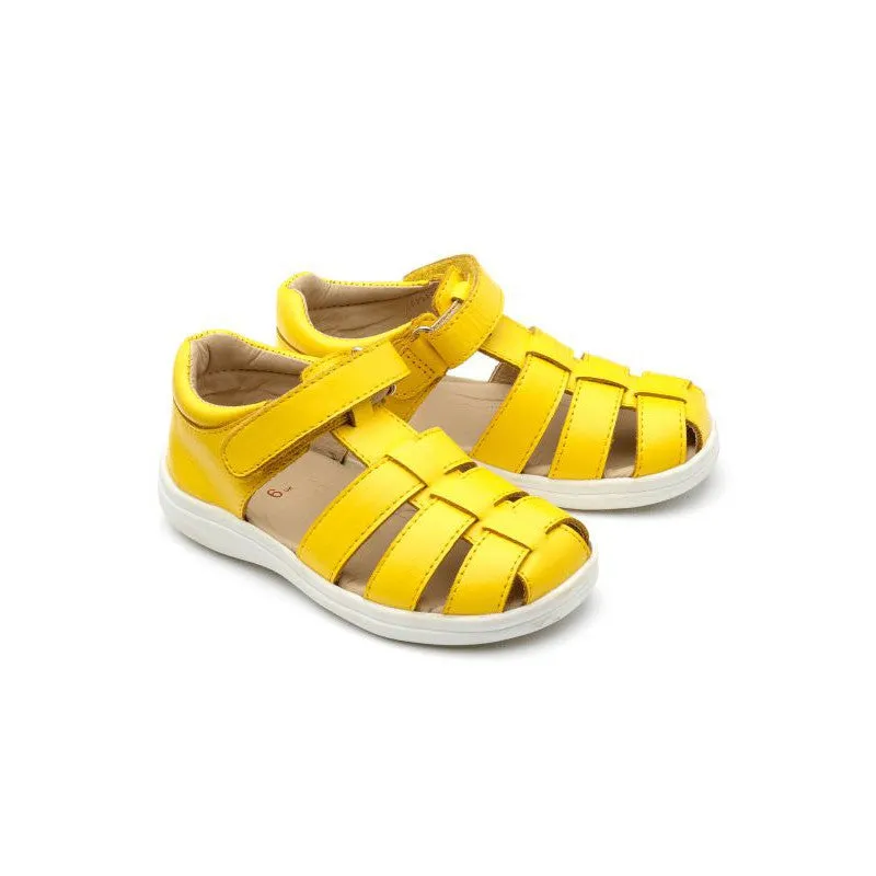 Chipmunk Noah Boys Yellow Leather Touch Fastening Sandals