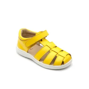 Chipmunk Noah Boys Yellow Leather Touch Fastening Sandals