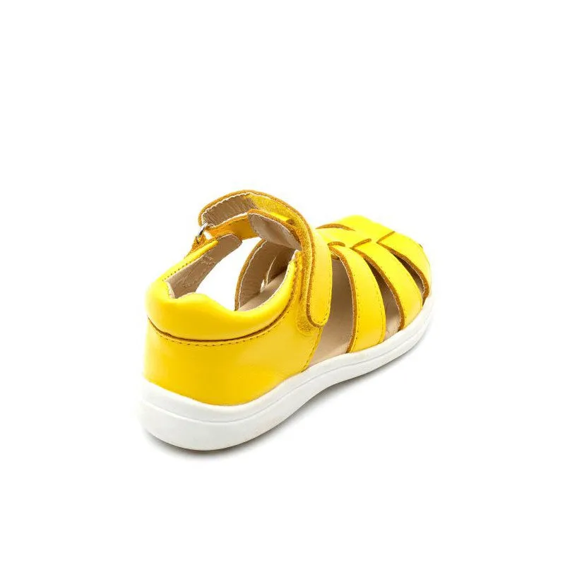 Chipmunk Noah Boys Yellow Leather Touch Fastening Sandals