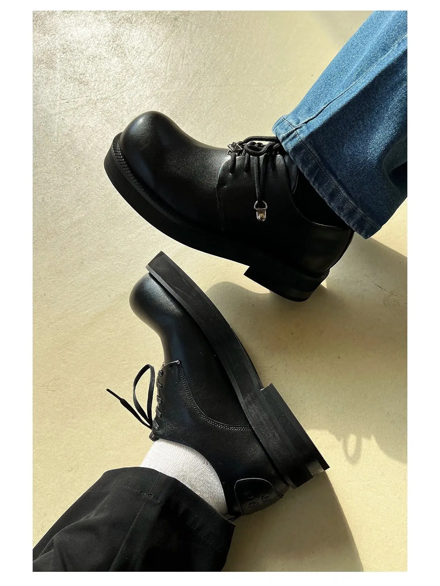 Classic Lace-Up Buckle Shoes