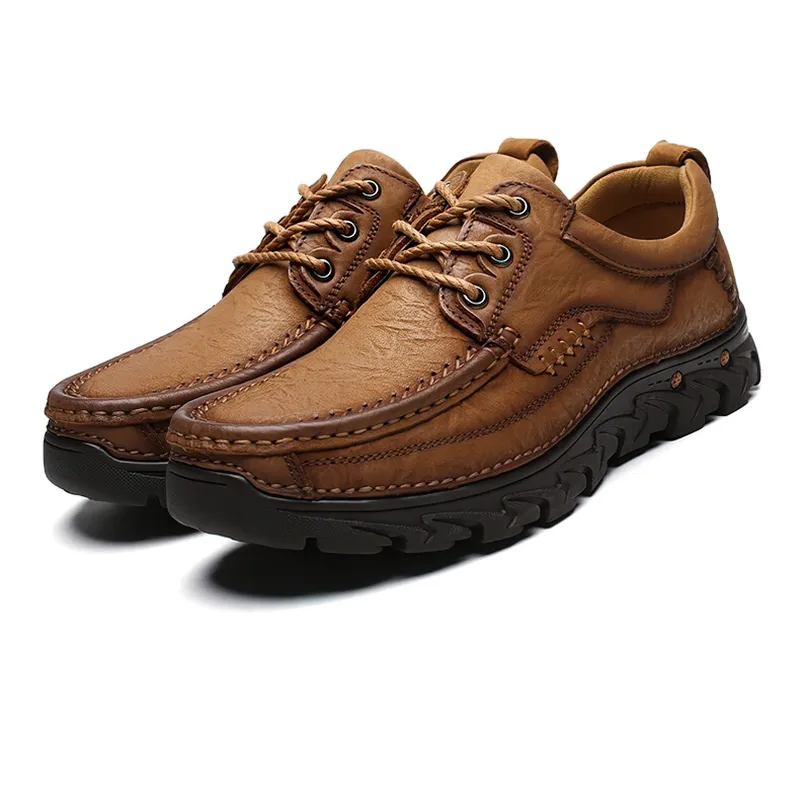 Classic Men Genuine Leather Lace-Up Shoes / Male Shoes in Alternative Style