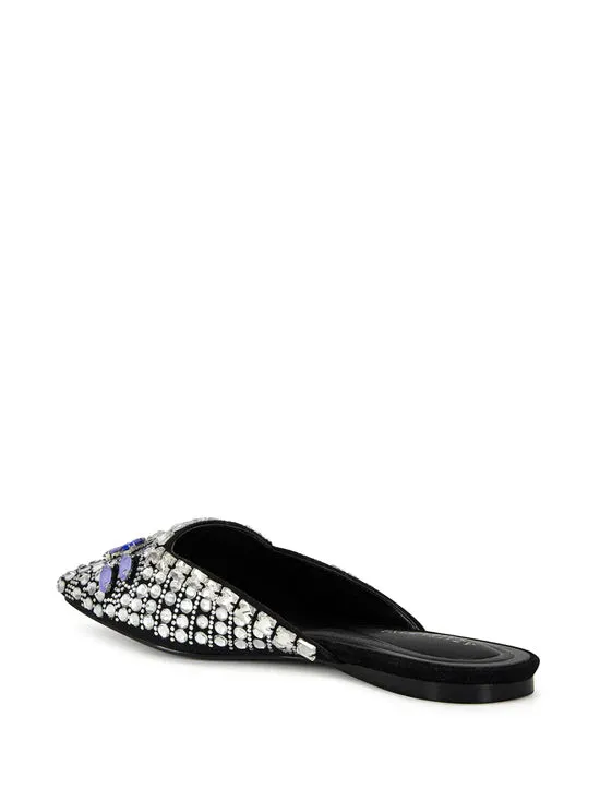 Clutching My Pearls Embellished Slip On Flat