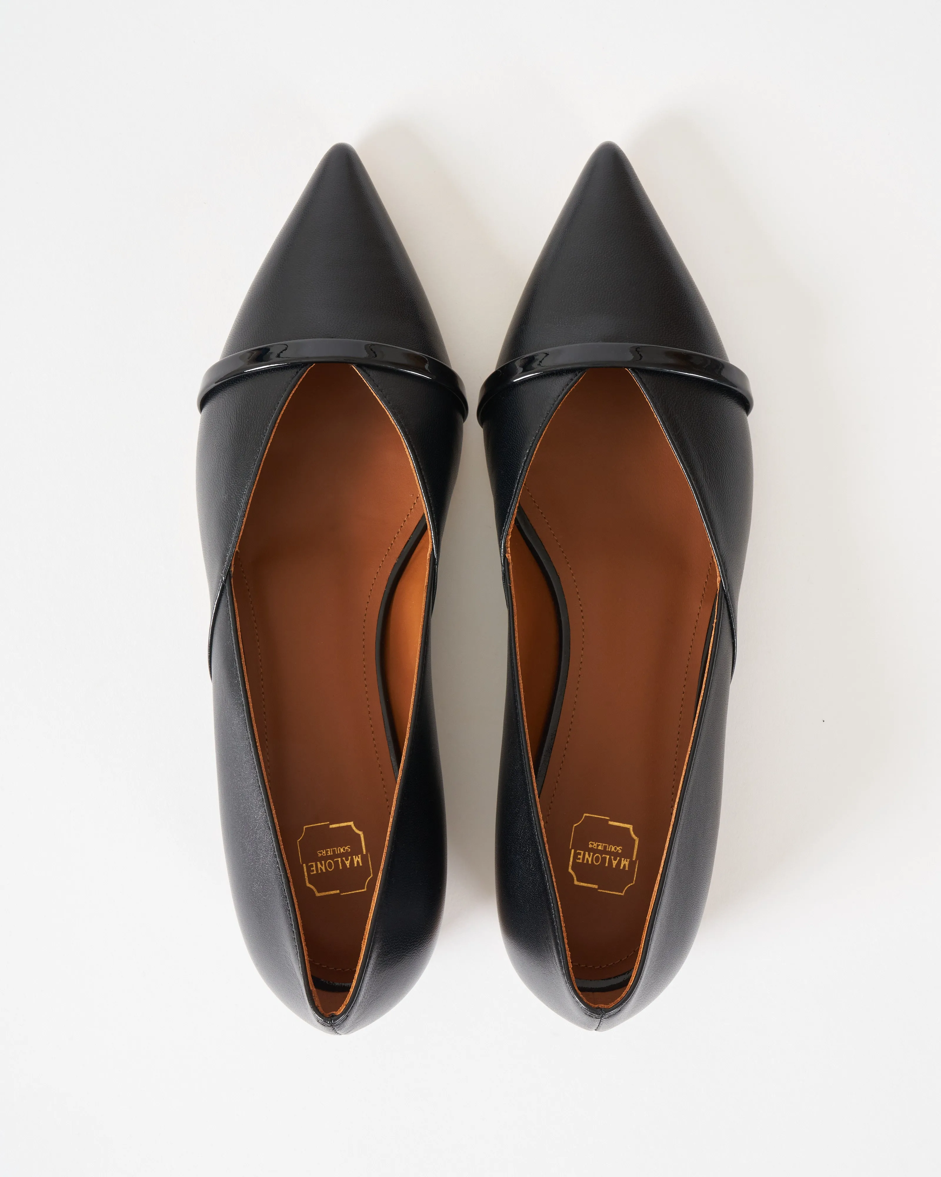 colette flat - black nappa/patent