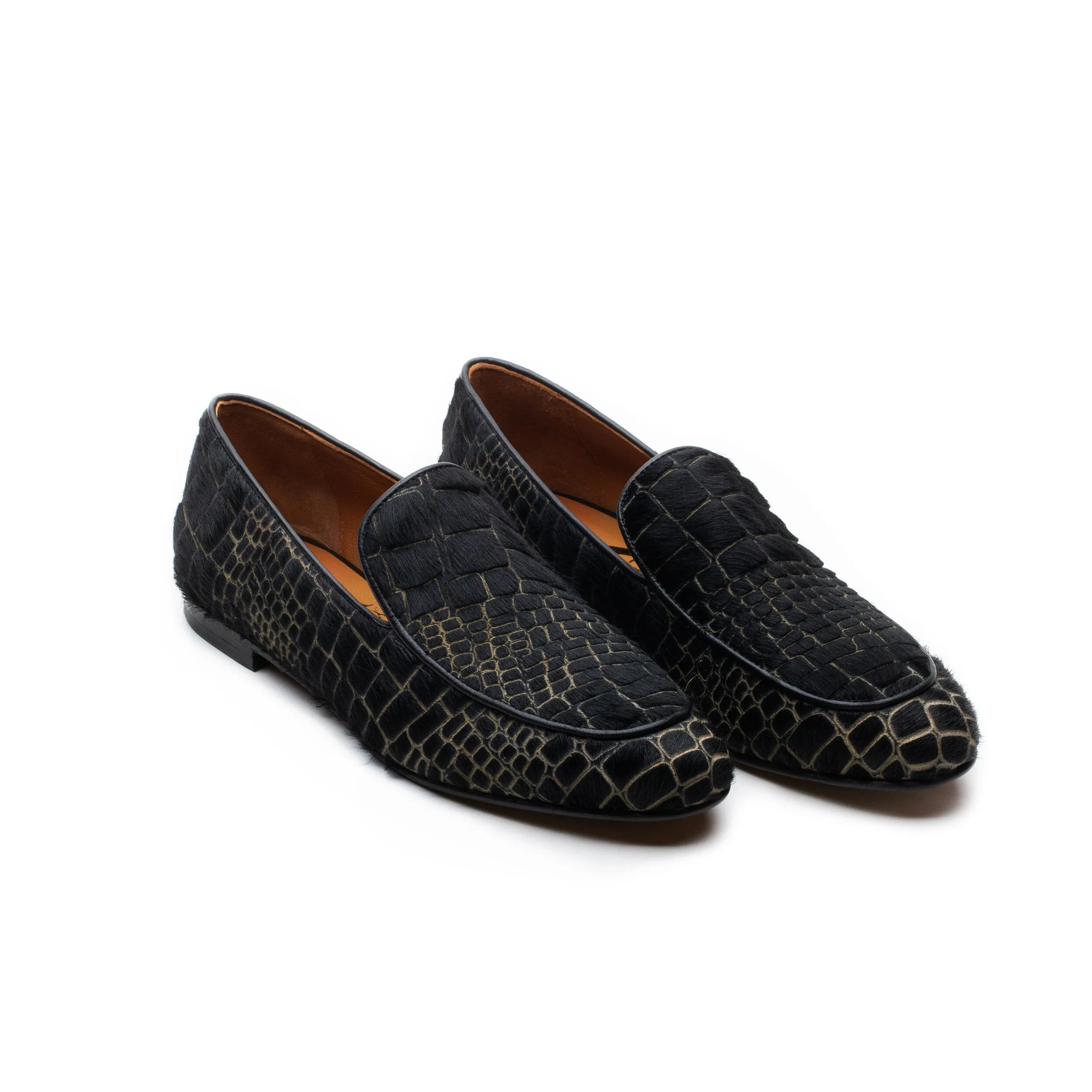 Croco Black Loafers