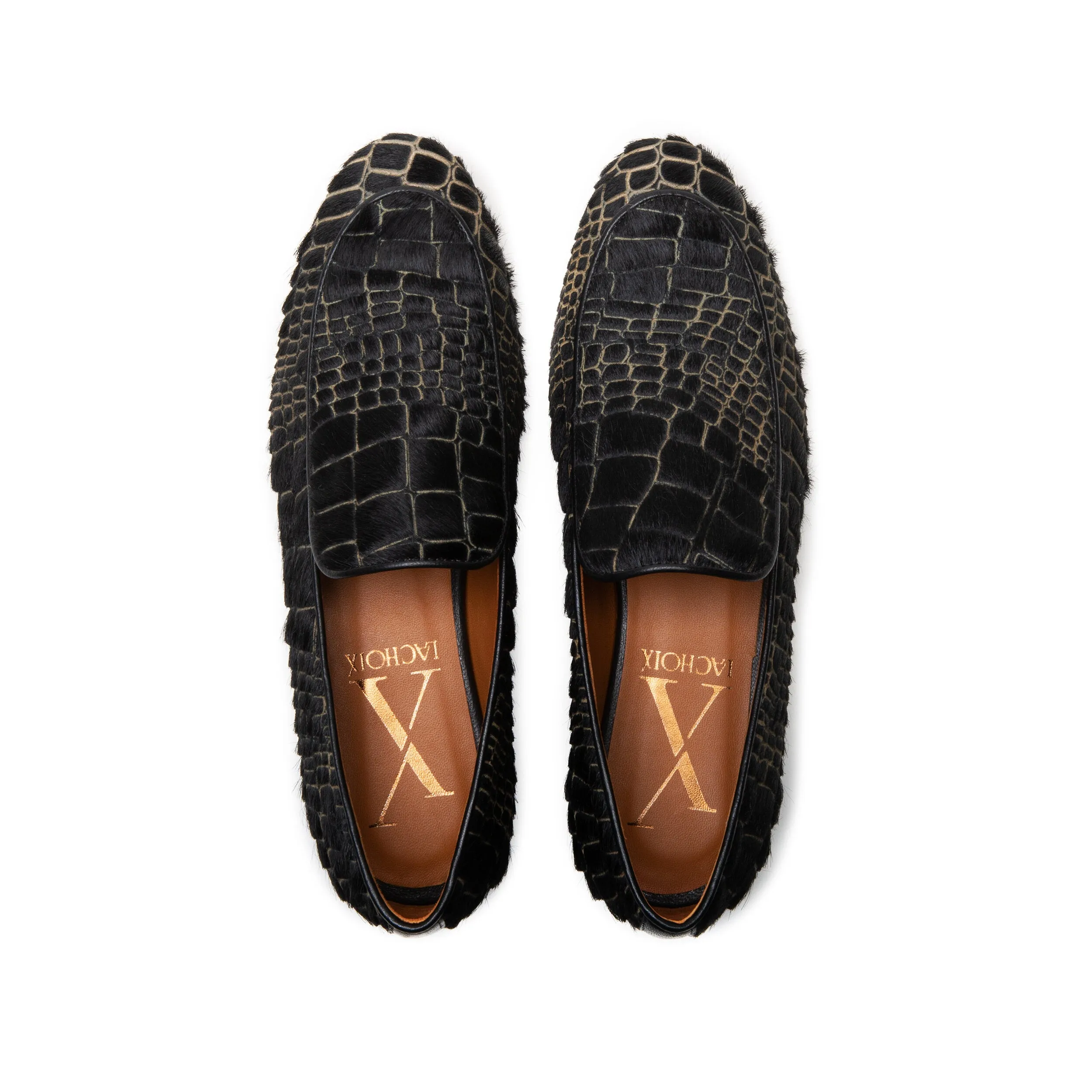 Croco Black Loafers