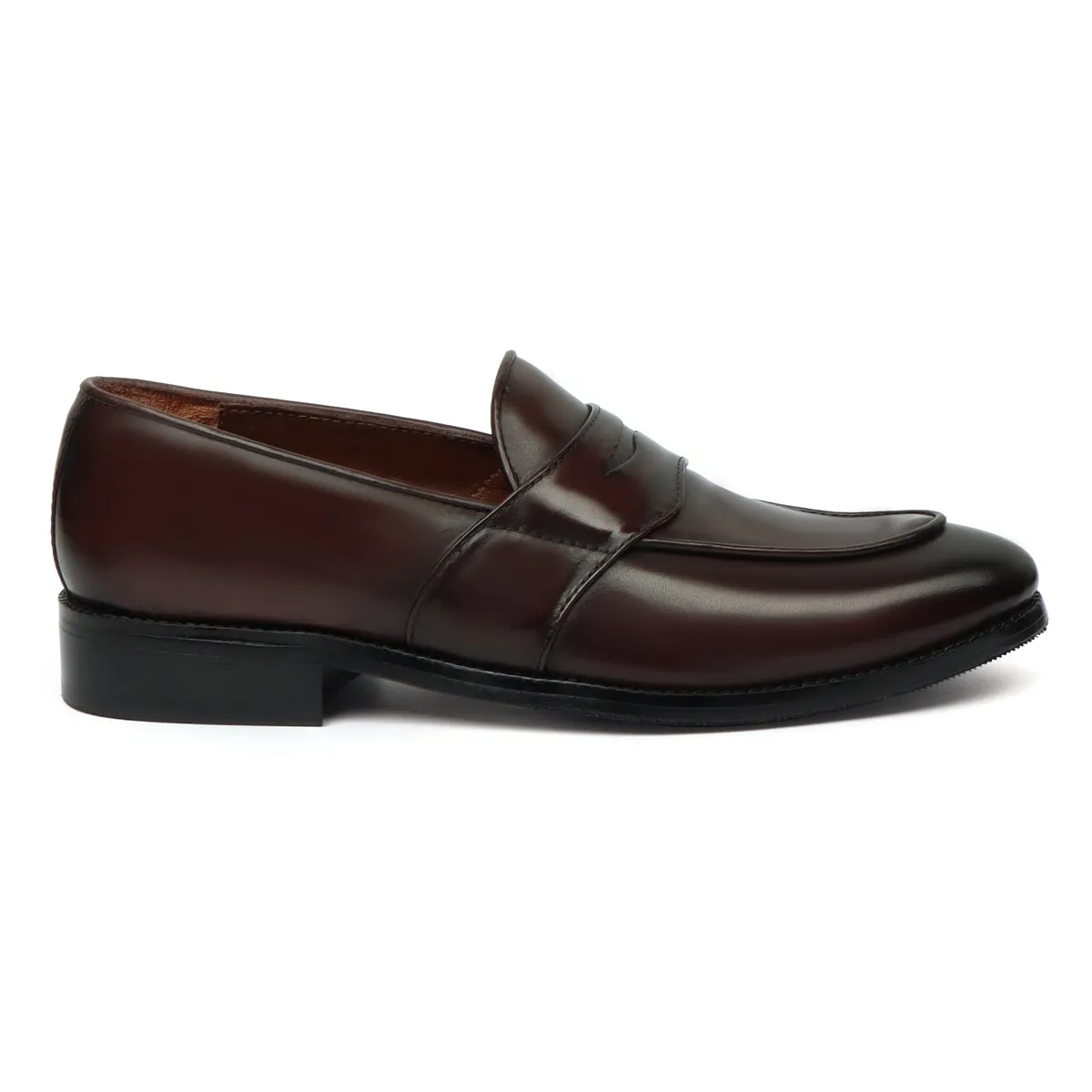 Dark Brown Leather Penny Loafers