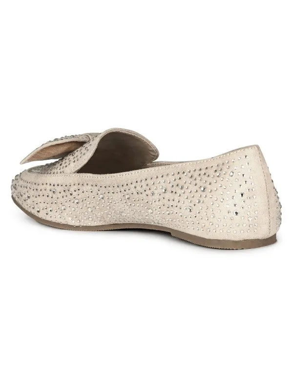 DEWDROPS Embellished Bejeweled Women's Bow Loafer