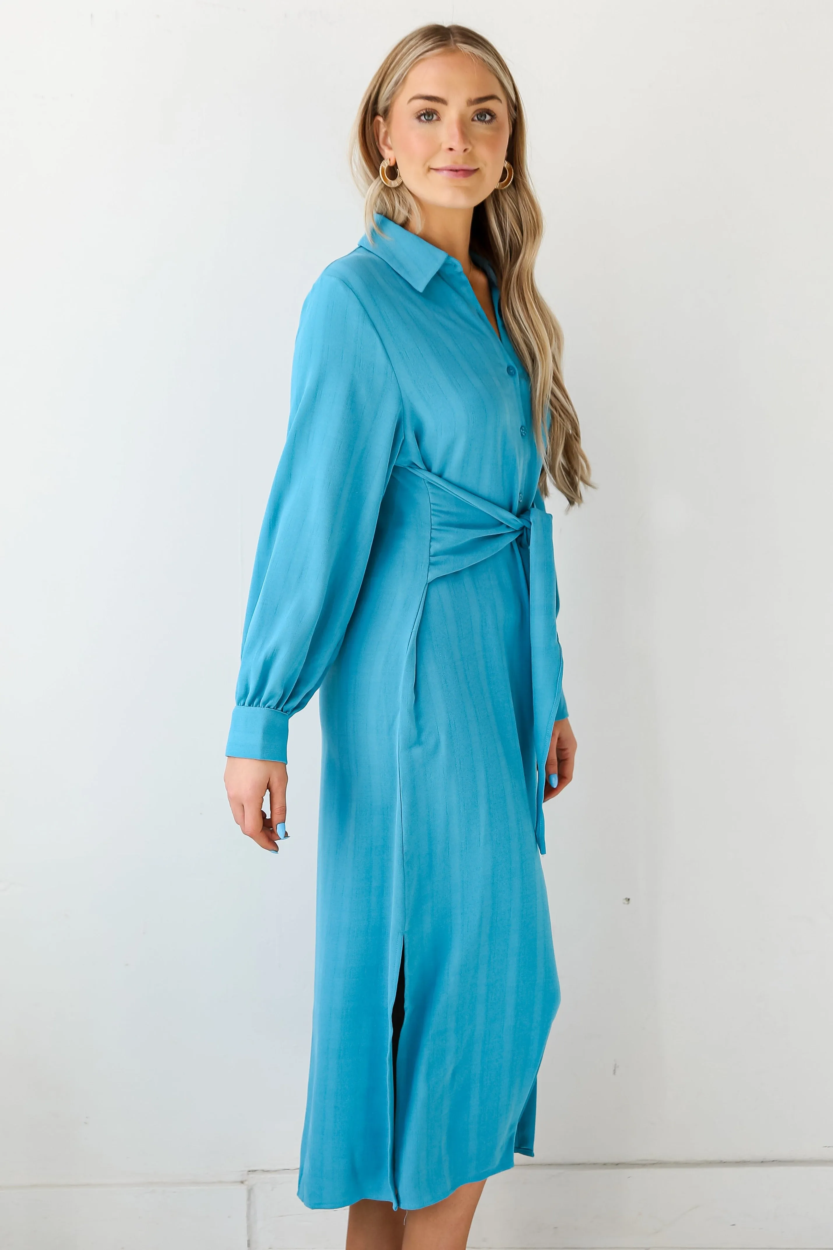 FINAL SALE - Divinely Dreamy Blue Midi Dress