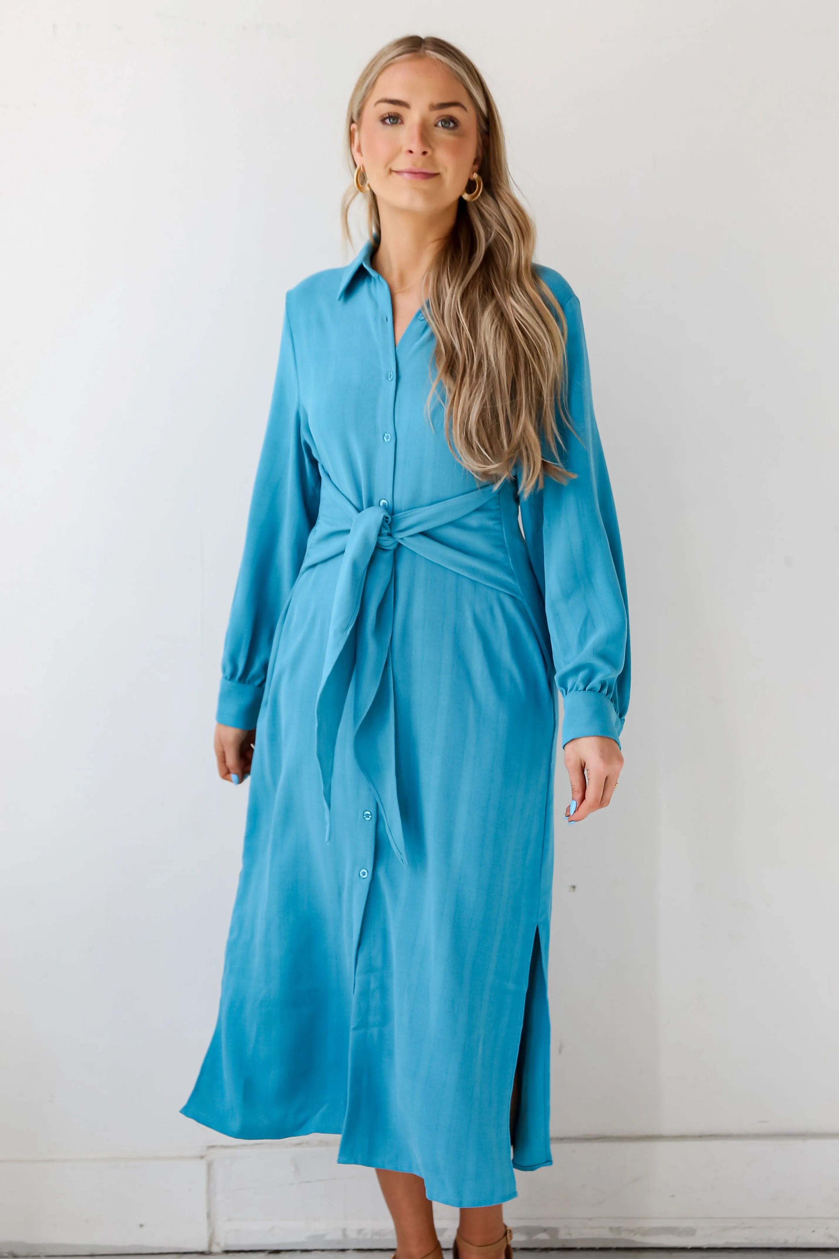 FINAL SALE - Divinely Dreamy Blue Midi Dress