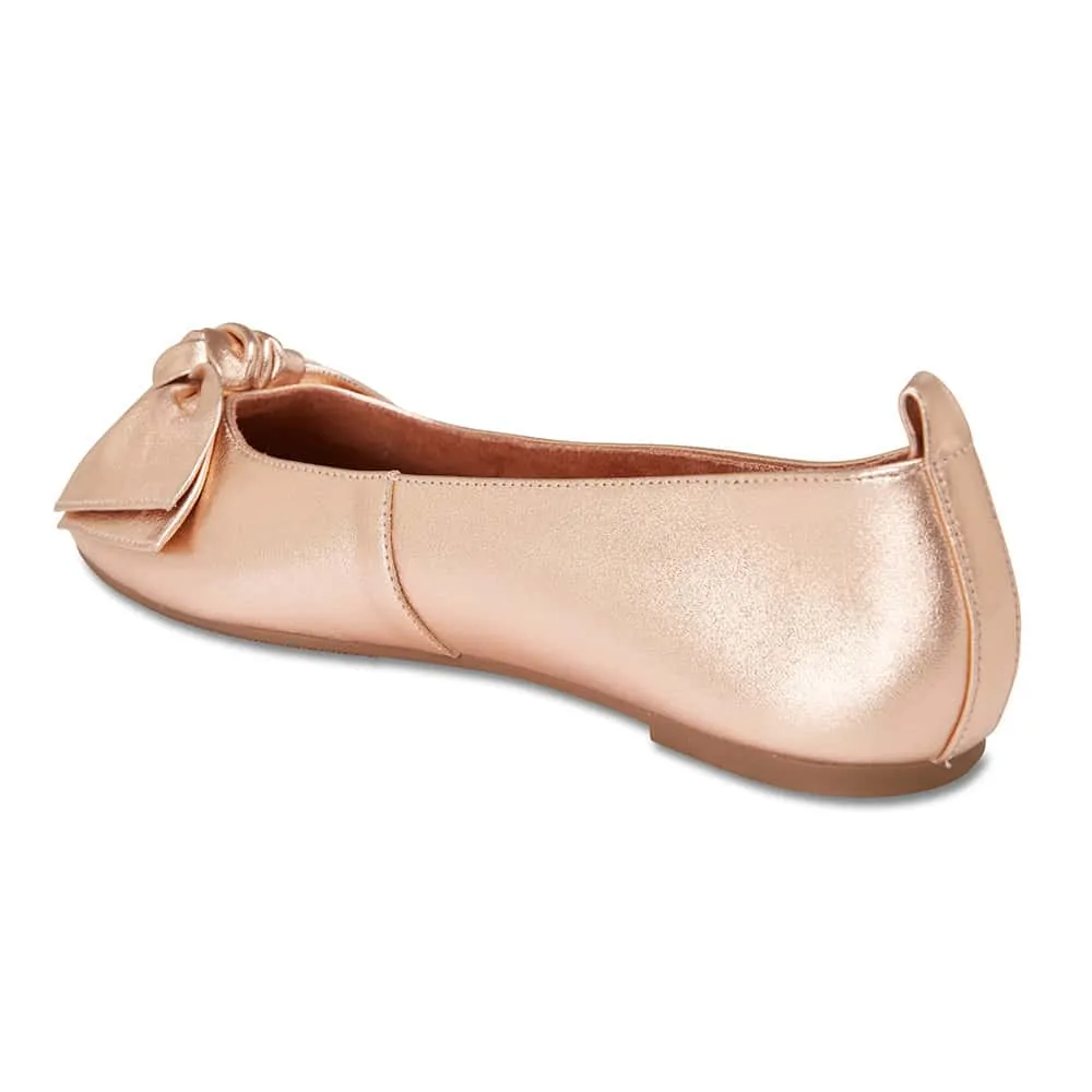 Gabby Flat in Rose Gold Leather