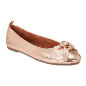 Gabby Flat in Rose Gold Leather