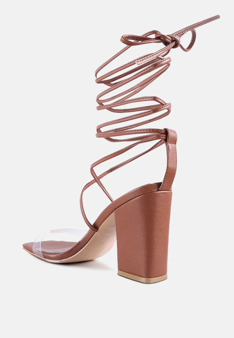 High Cult Strappy Tie-Up Block Heels