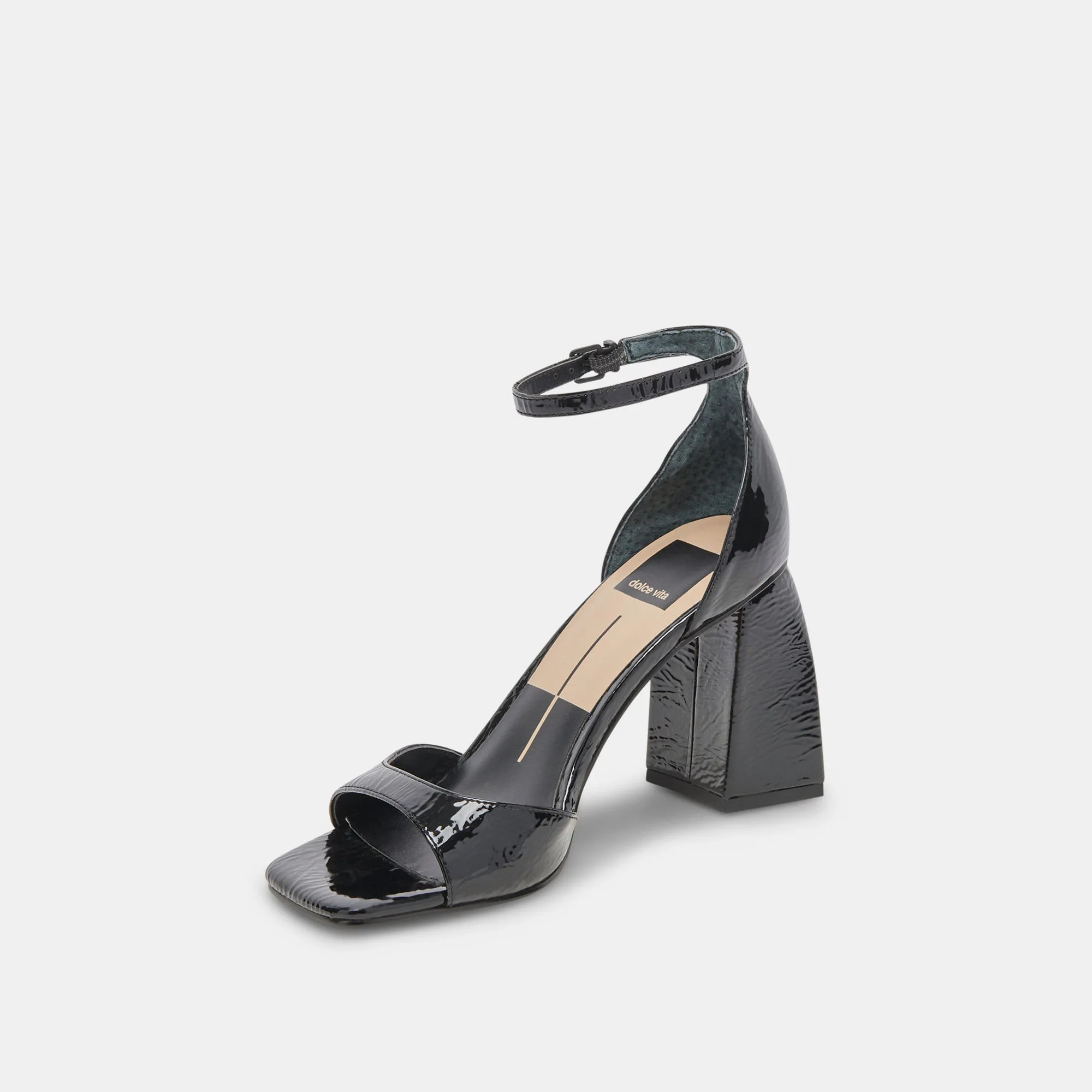 JANEY HEELS MIDNIGHT CRINKLE PATENT