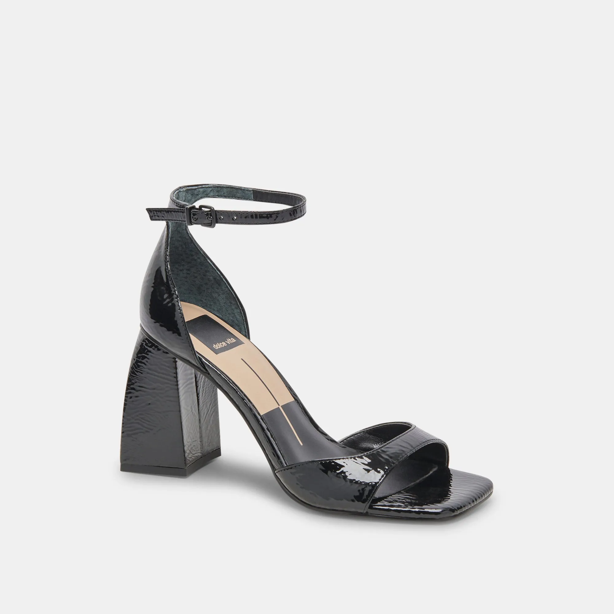 JANEY HEELS MIDNIGHT CRINKLE PATENT