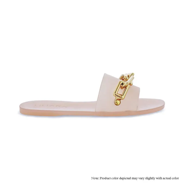 JELLI-93 JELLY SANDAL WITH CHAIN - NUDE