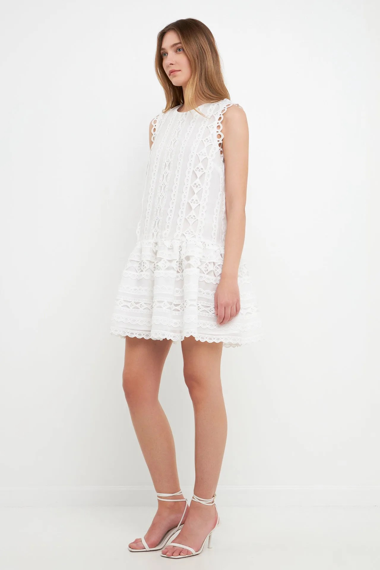 Lace Trim Detail Mini Dress