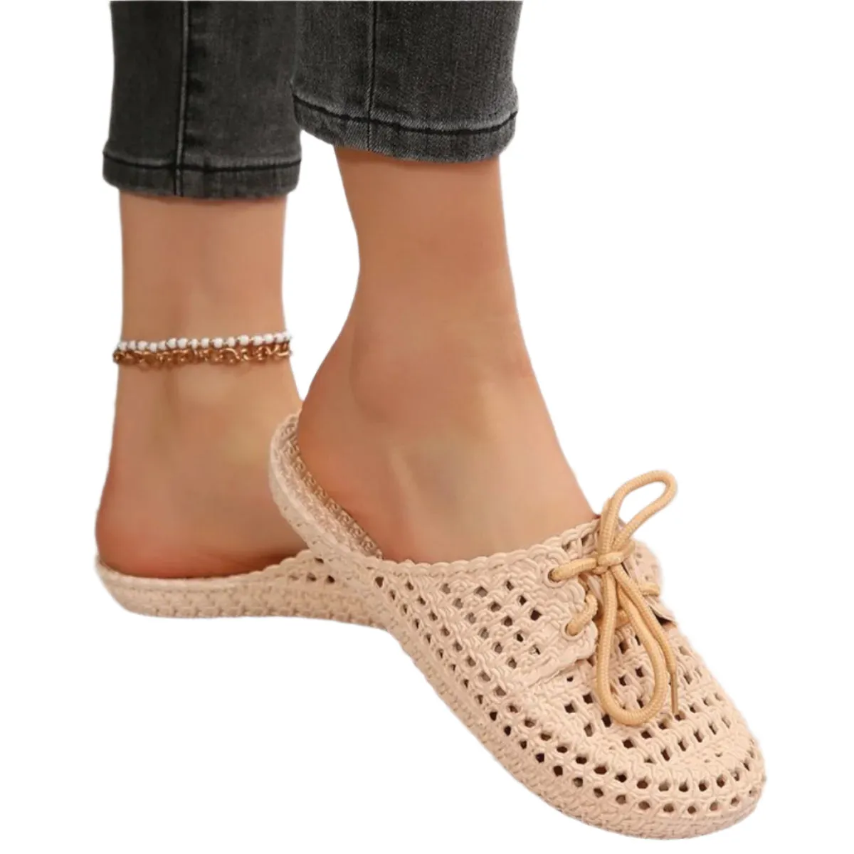 Lace-Up Flat Sandals