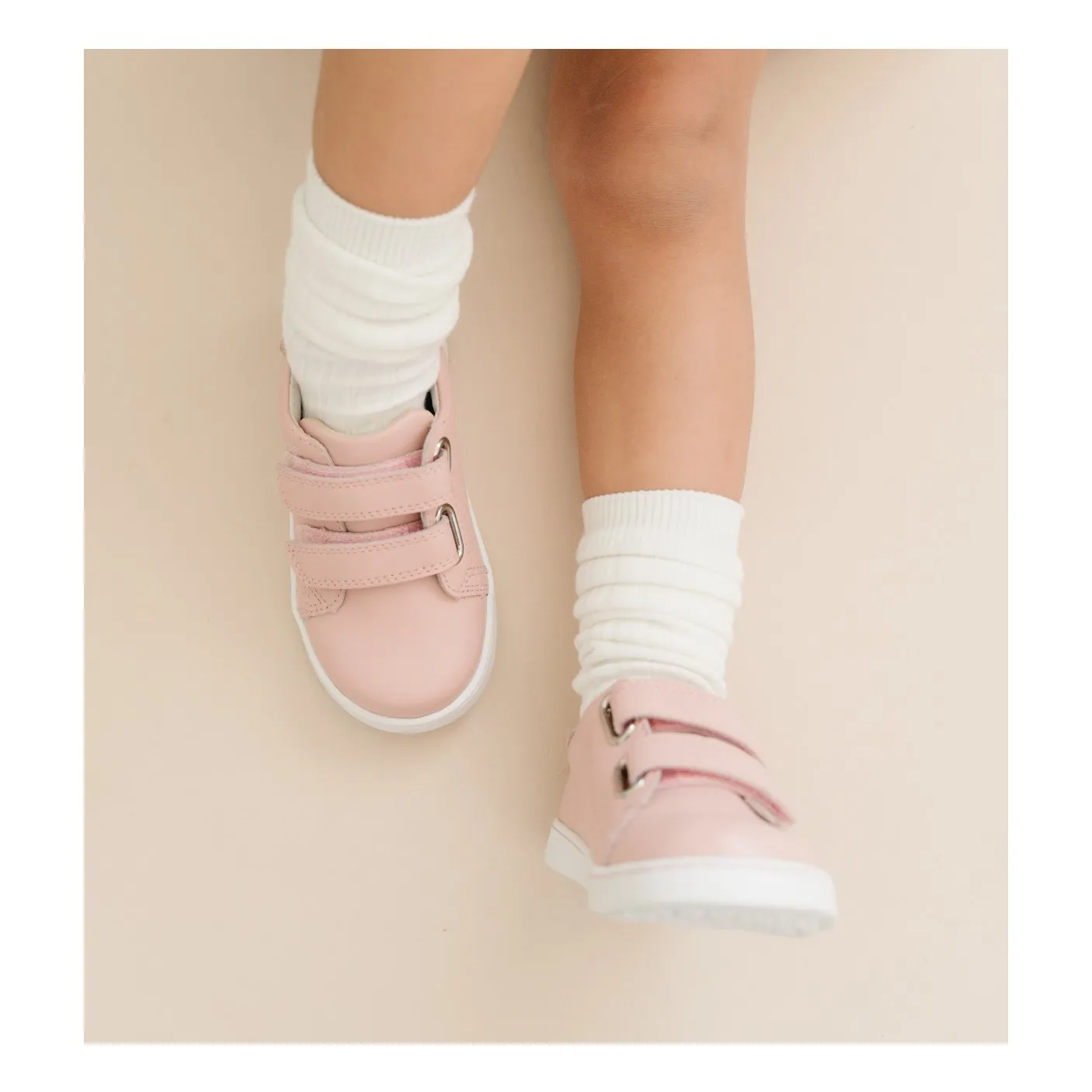 L'Amour Kenzie Double Velcro Sneaker - Pink