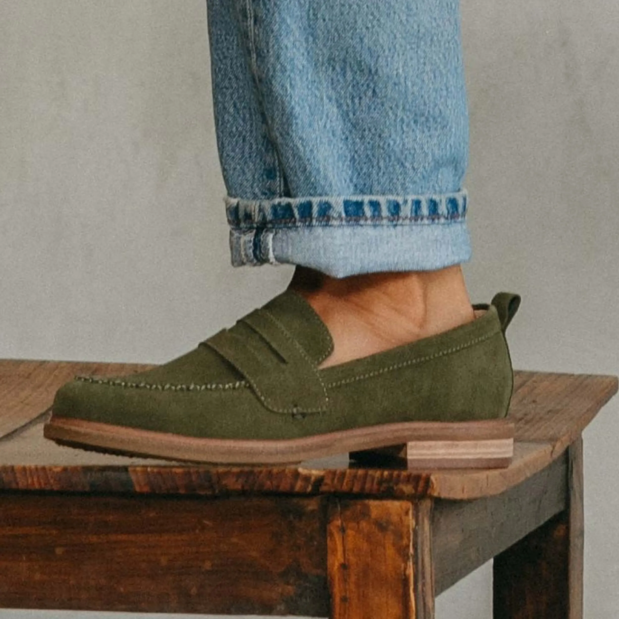 Lens Olive Wide Width Loafers