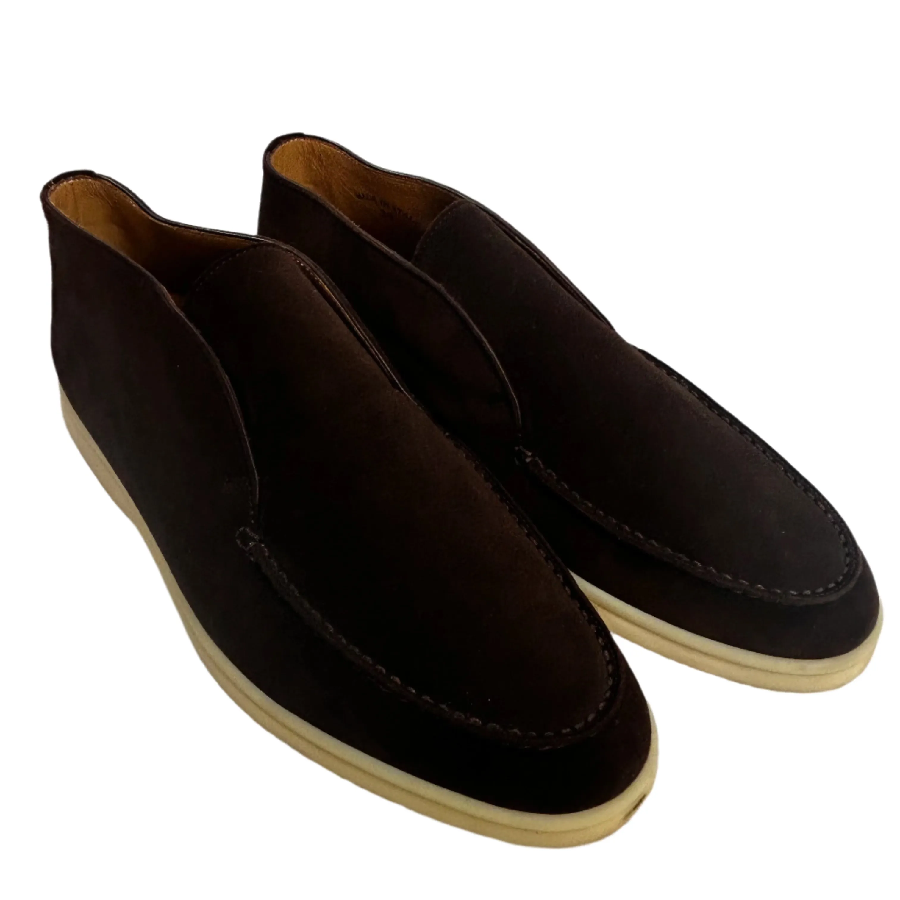 Loro Piana Chocolate Suede Summer Walk Loafers 39