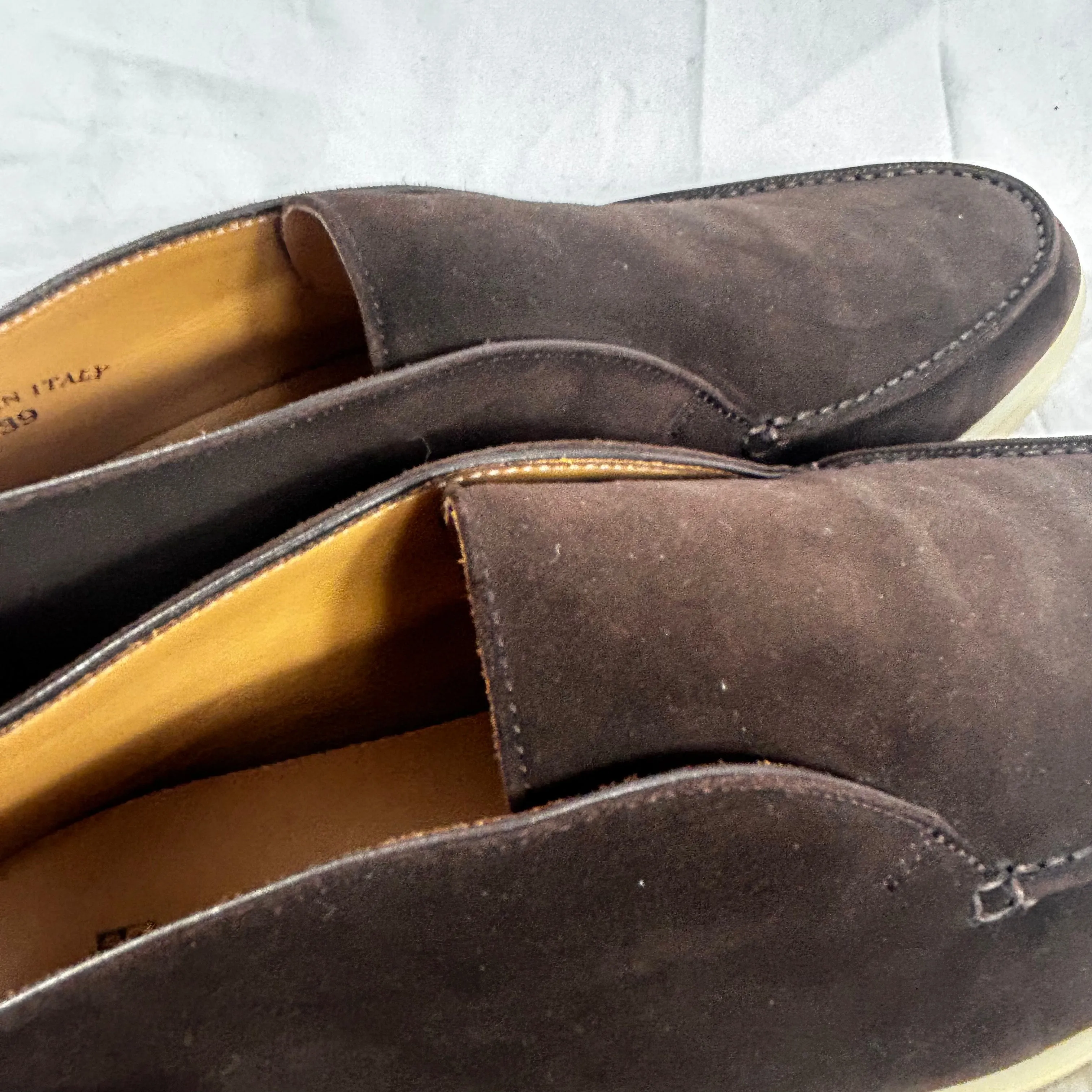 Loro Piana Chocolate Suede Summer Walk Loafers 39