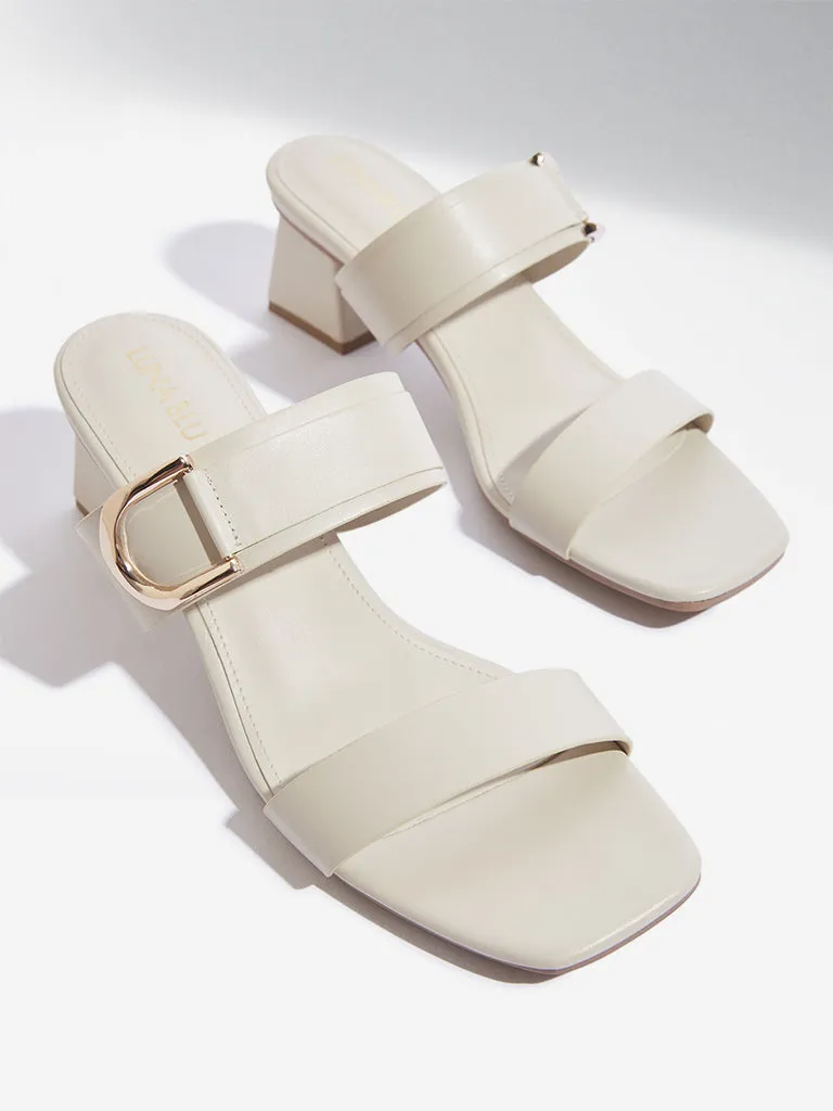 LUNA BLU Ivory Dual Band Sandals