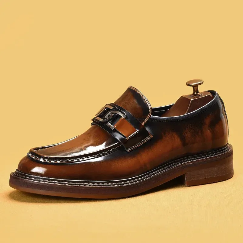 Luxury Shiny Solid Genuine Leather Loafers