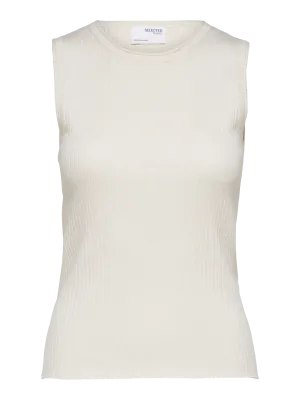 Lydia Sl O-Neck Knit Top - Birch