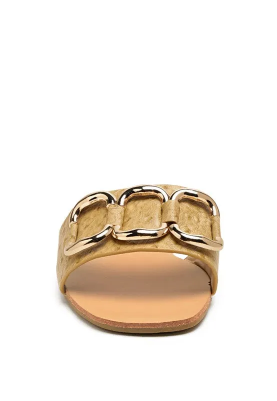 MADELEINE METAL RINGS FLAT SLIDES. **This item has free shipping.**