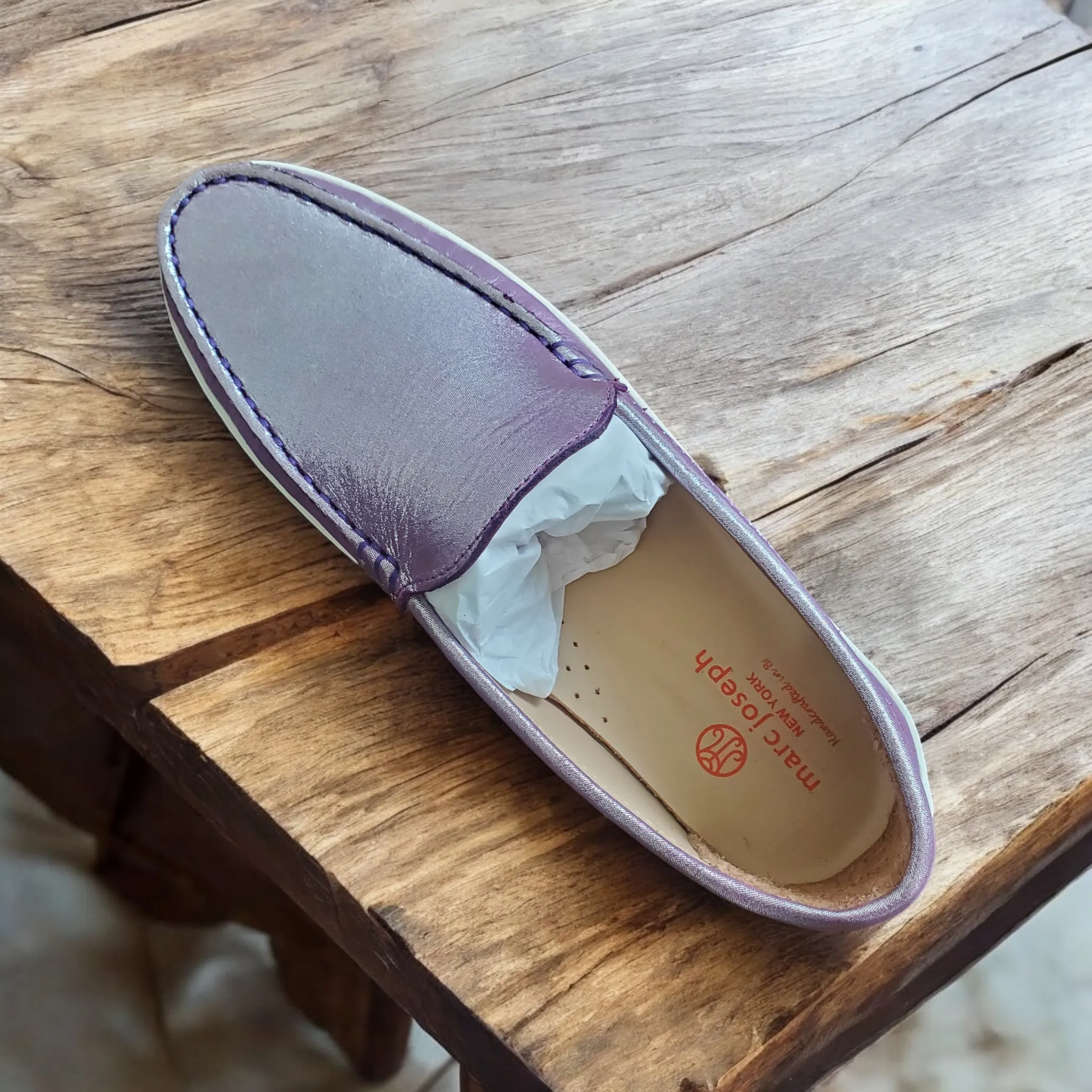 MARC JOSEPH Girl's Purple Glimmer Broadway Loafers