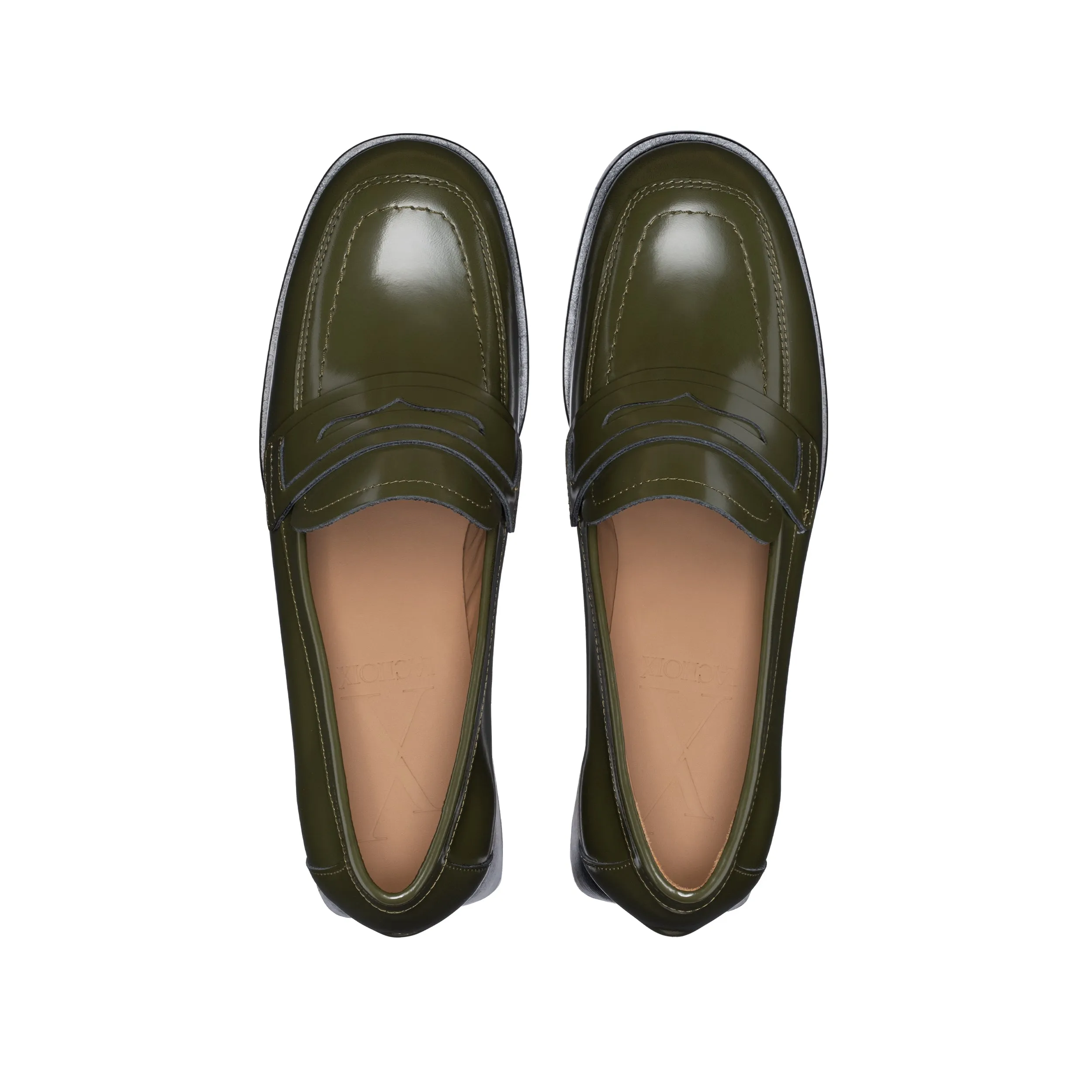 Moss Green Mid-Heel Loafer