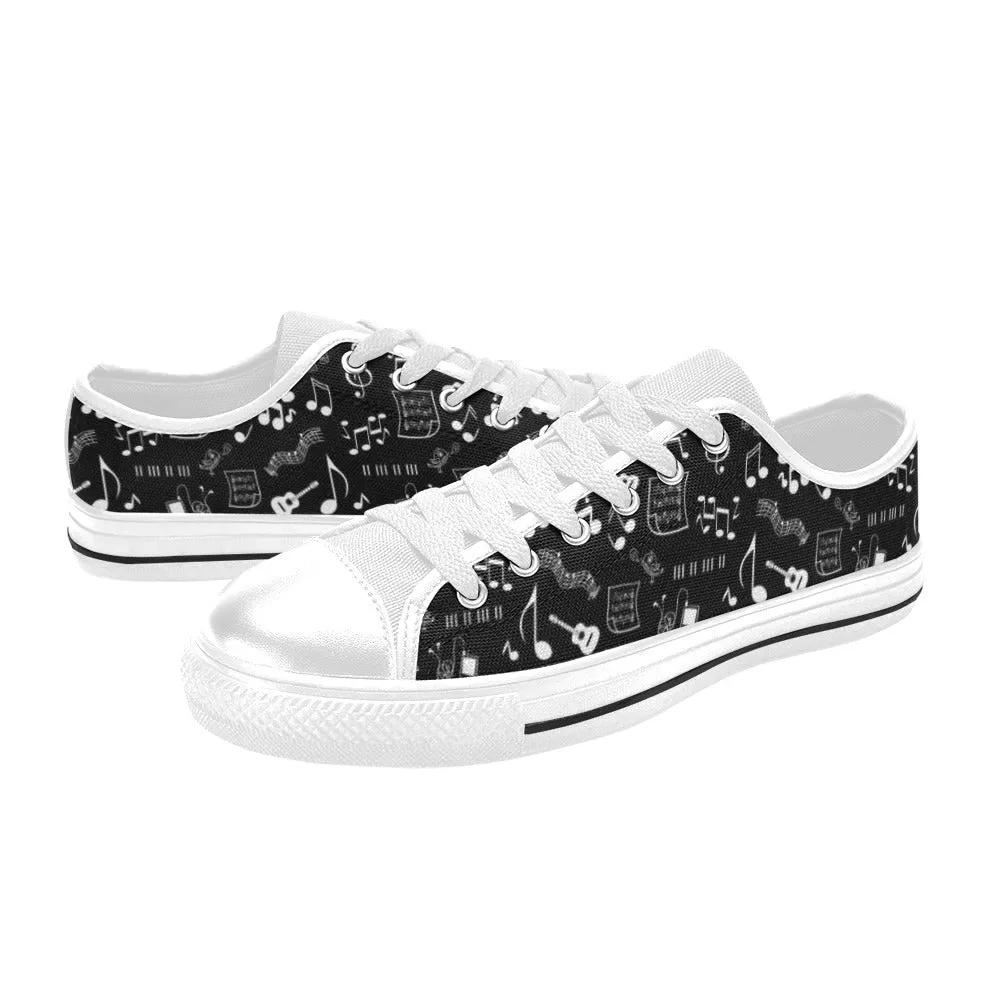 Musical Notes Canvas Women's Shoes up to size 12