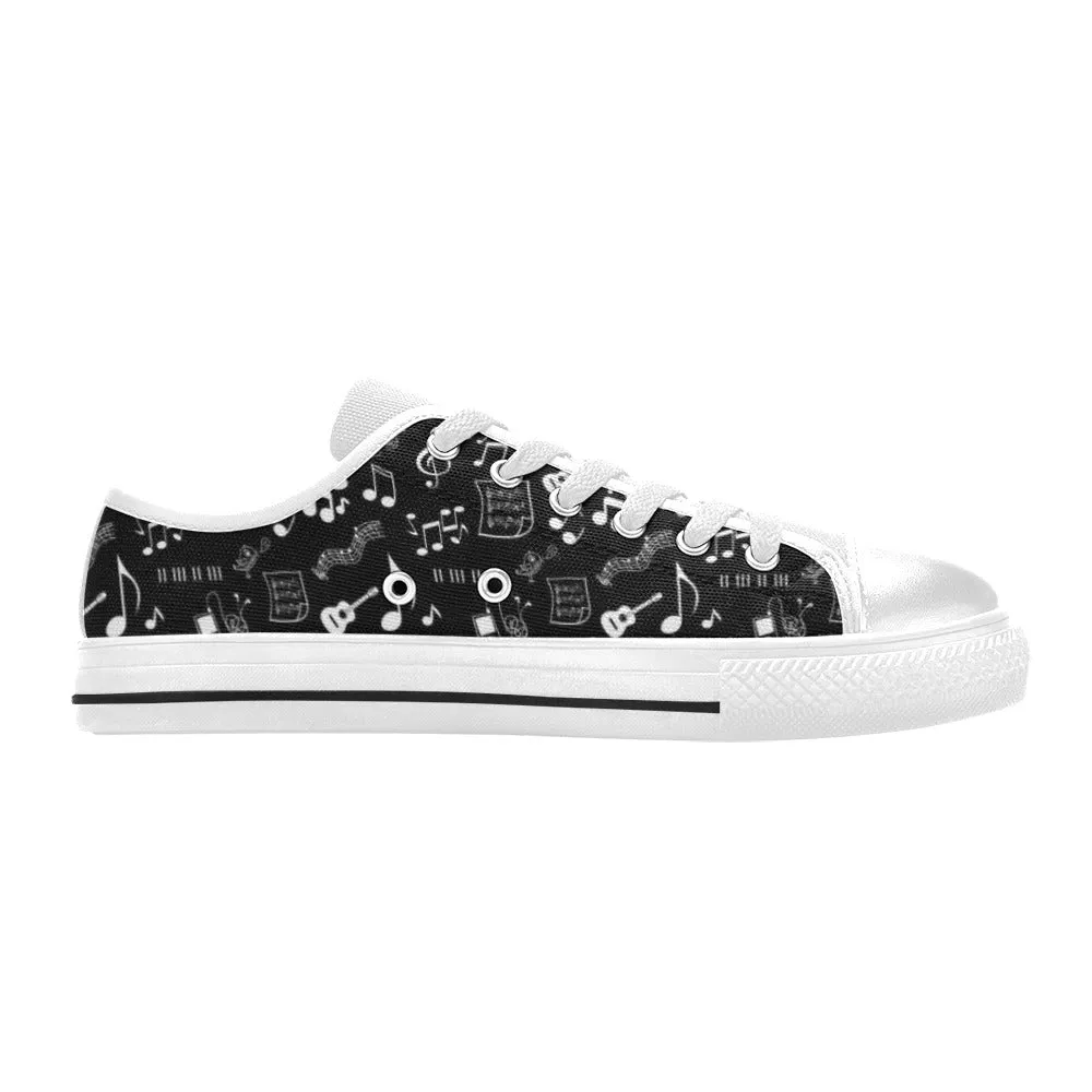 Musical Notes Canvas Women's Shoes up to size 12