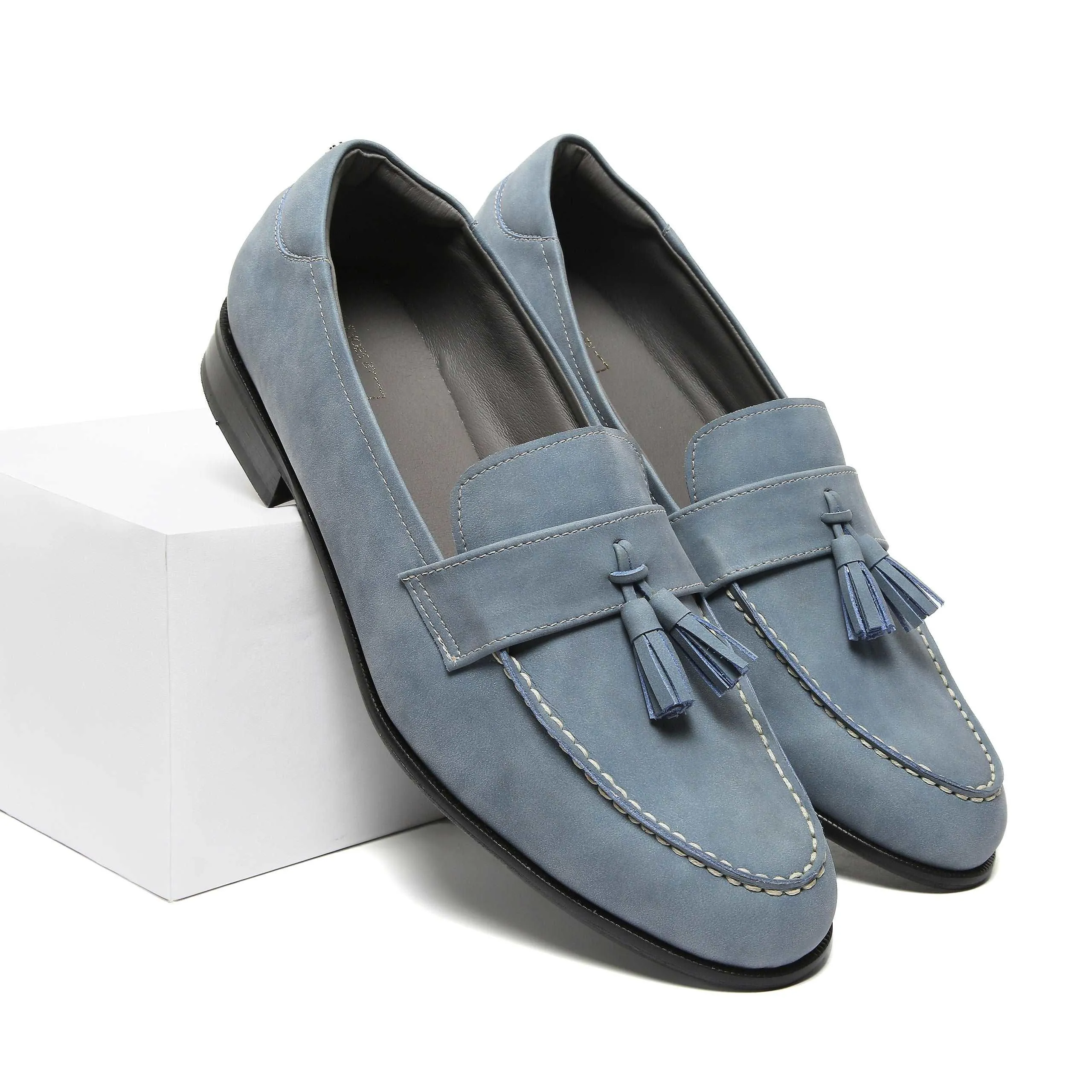 N-BUCK BLUE | TASSEL SLIP-ON