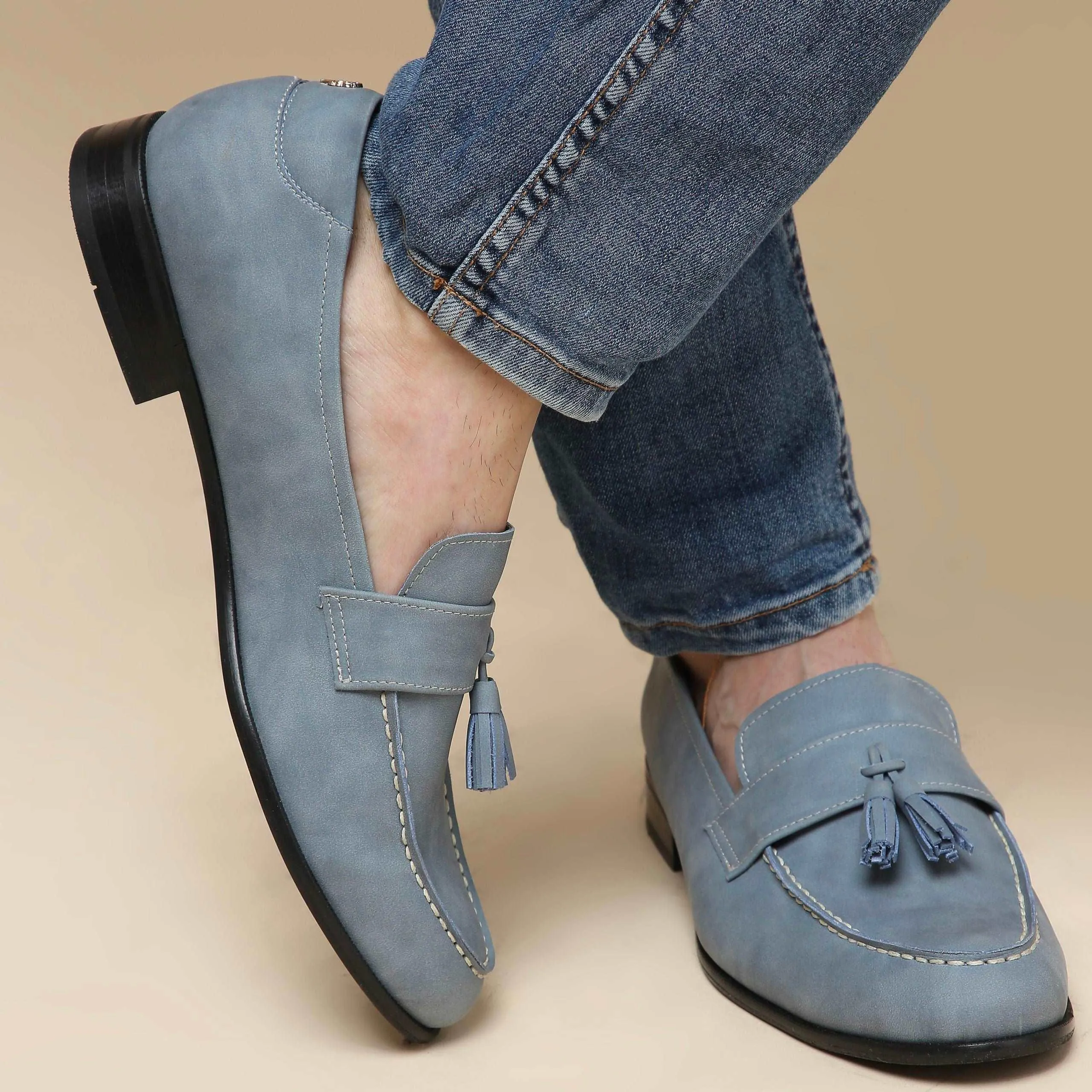 N-BUCK BLUE | TASSEL SLIP-ON