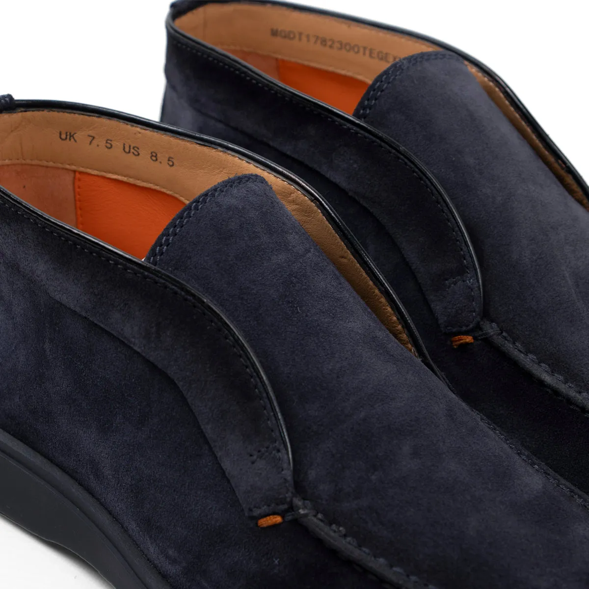 Navy Blue Suede Desert Boots