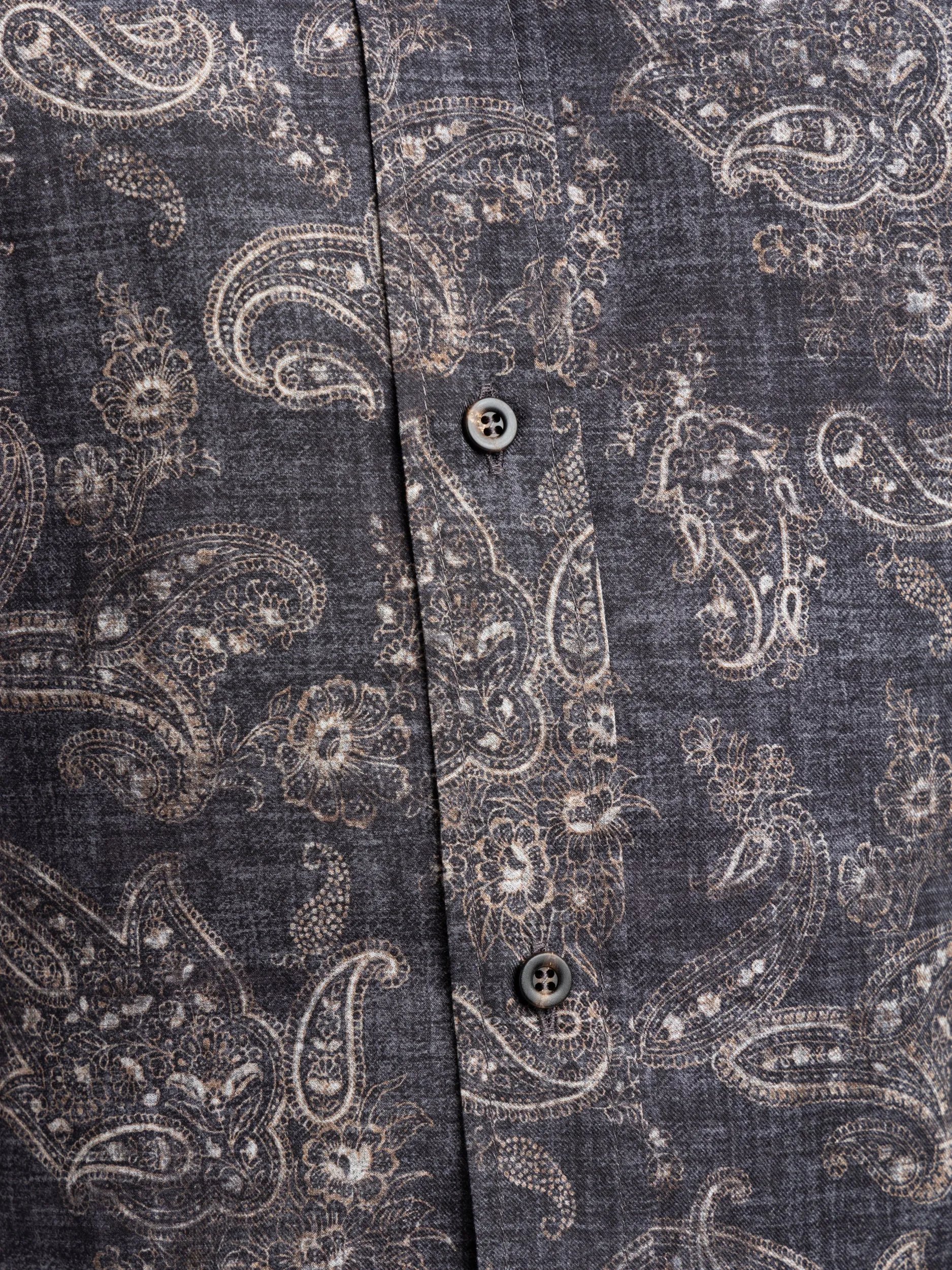 Navy Paisley Cotton Shirt