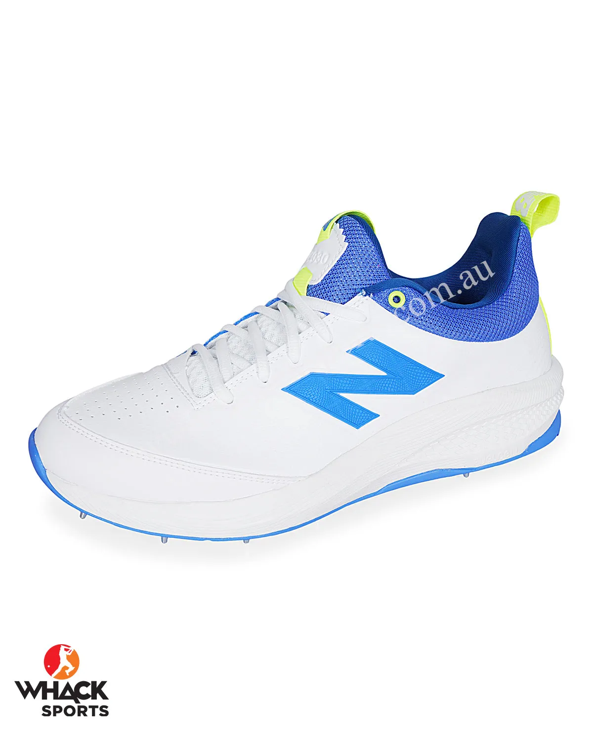 New Balance CK4030 W5 Cricket Shoes - Steel Spikes - White/Blue