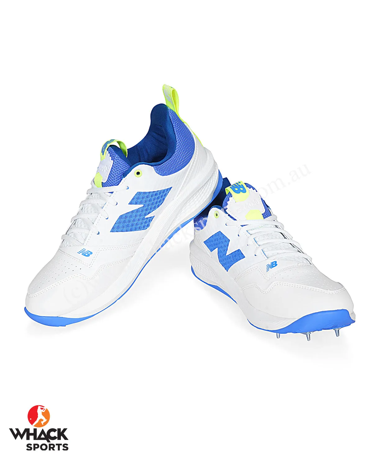 New Balance CK4030 W5 Cricket Shoes - Steel Spikes - White/Blue