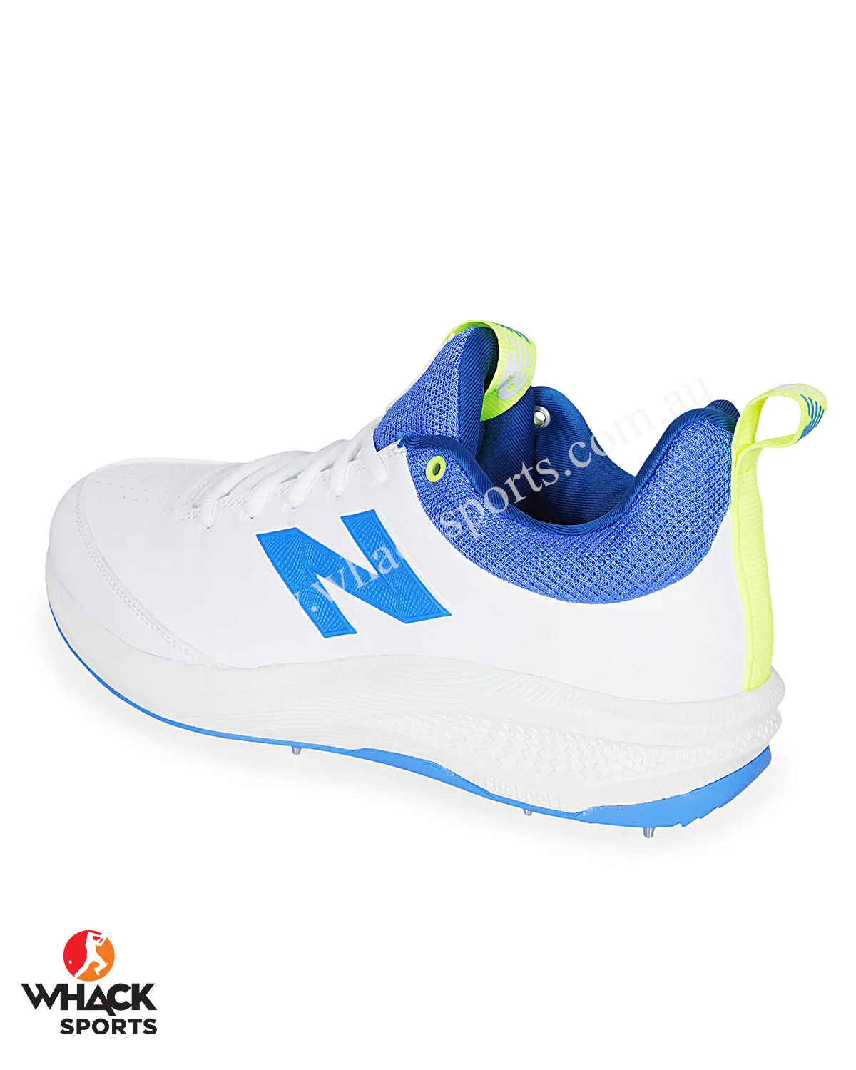 New Balance CK4030 W5 Cricket Shoes - Steel Spikes - White/Blue